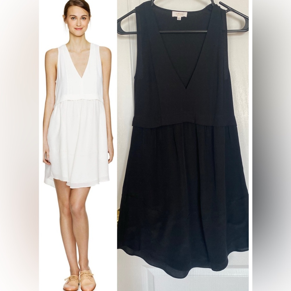Aritzia Wilfred Black Silk Vignette Mini Dress Size 00